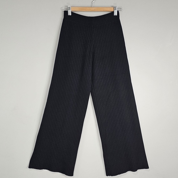 REVOLVE Dreamers Black Wide Leg Ribbed Pants Sz. M/L - Picture 3 of 8